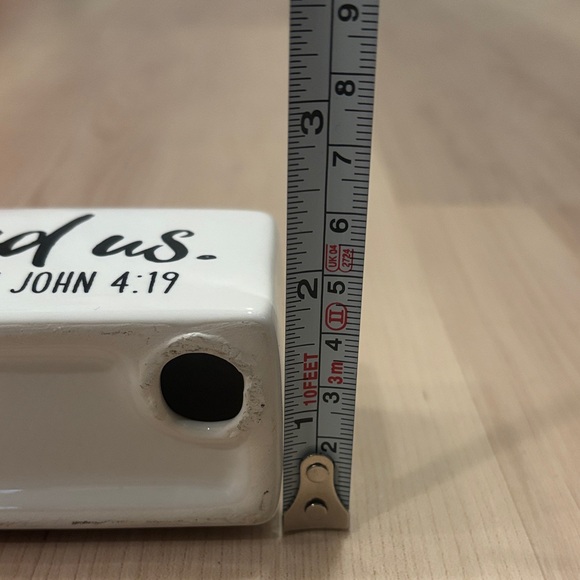 Inspirational Christian White Ceramic Tabletop Decor with Black Text - Picture 8 of 8